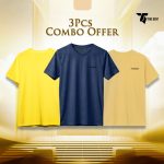 COMBO OFFER MENS SOLID T-SHIRT (100% COTTON)